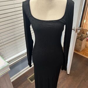 SKIMS Black Long Sleeve Maxi Dress